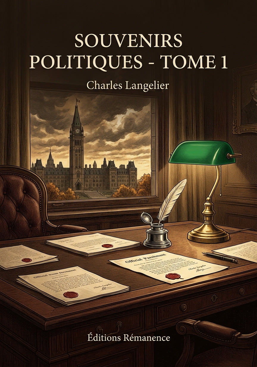 Livre Souvenirs politiques - Tome 1 par Charles Langelier - Couverture - Editions Remanence