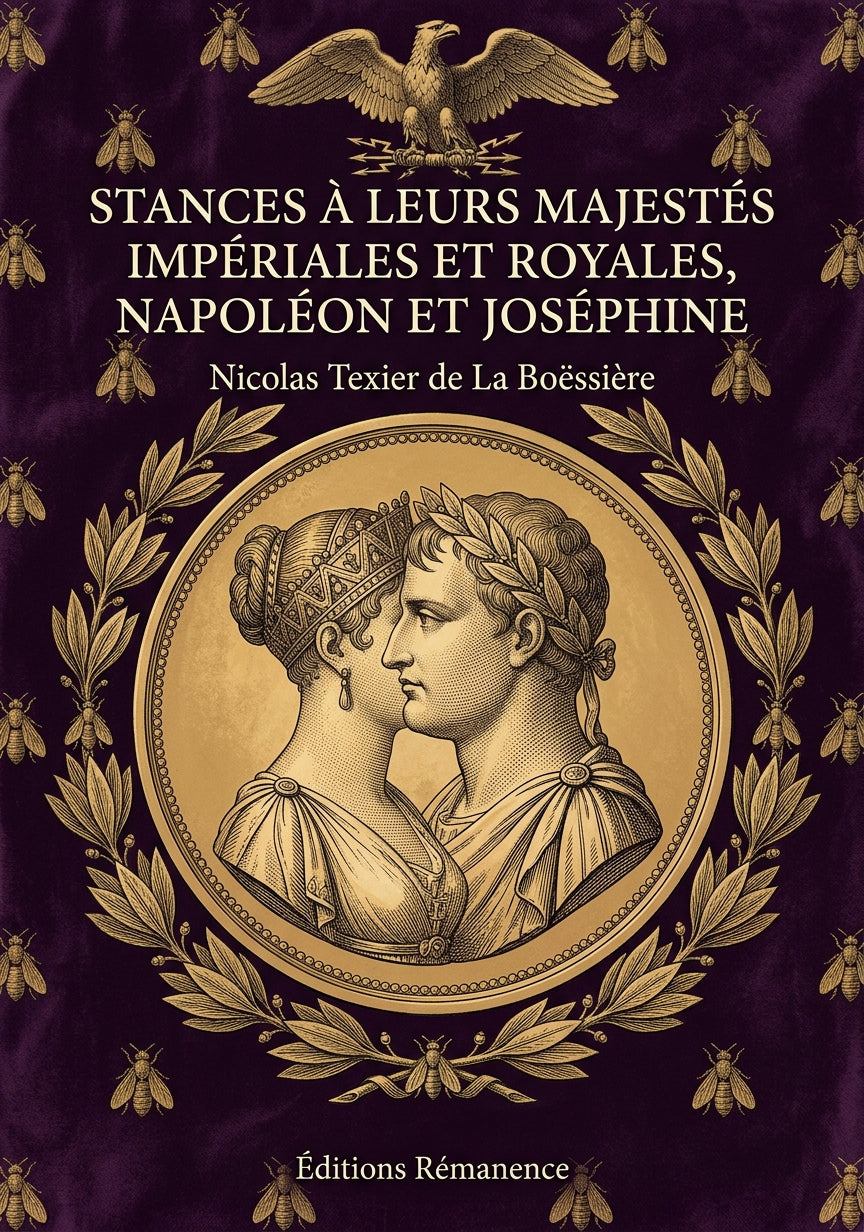 Livre Stances à leurs majestés impériales et royales, Napoléon et Joséphine par Nicolas Texier de La Boëssière - Couverture - Editions Remanence