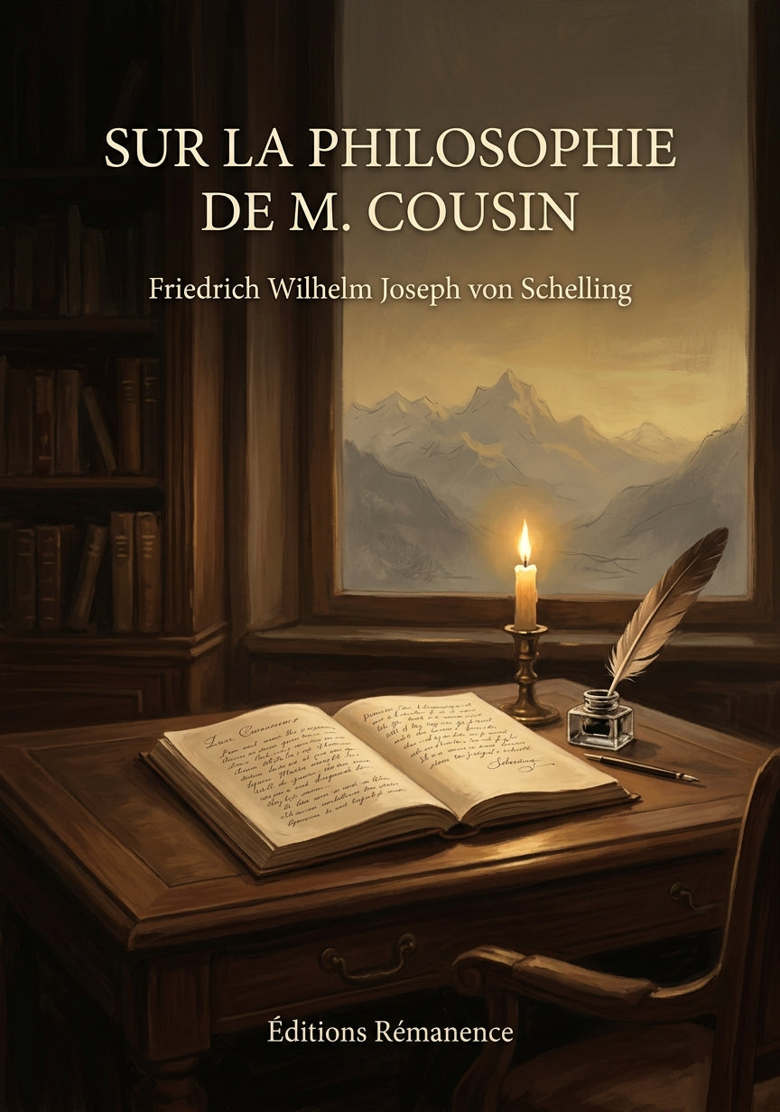 Livre Sur la philosophie de M. Cousin par Friedrich Wilhelm Joseph von Schelling - Couverture - Editions Remanence