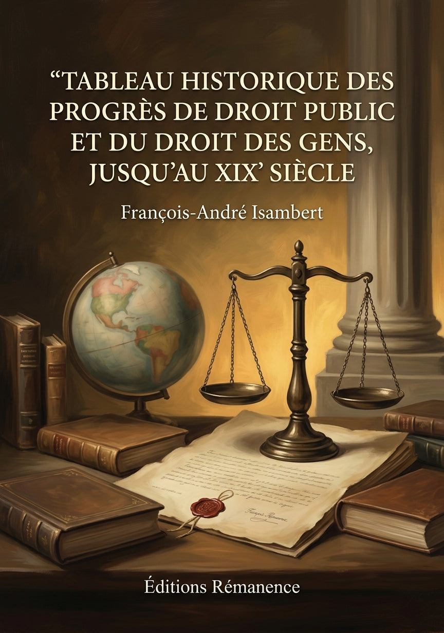 Livre Tableau historique des progrès de droit public et du droit des gens, jusqu'au XIX siècle par François-André Isambert - Couverture - Editions Remanence