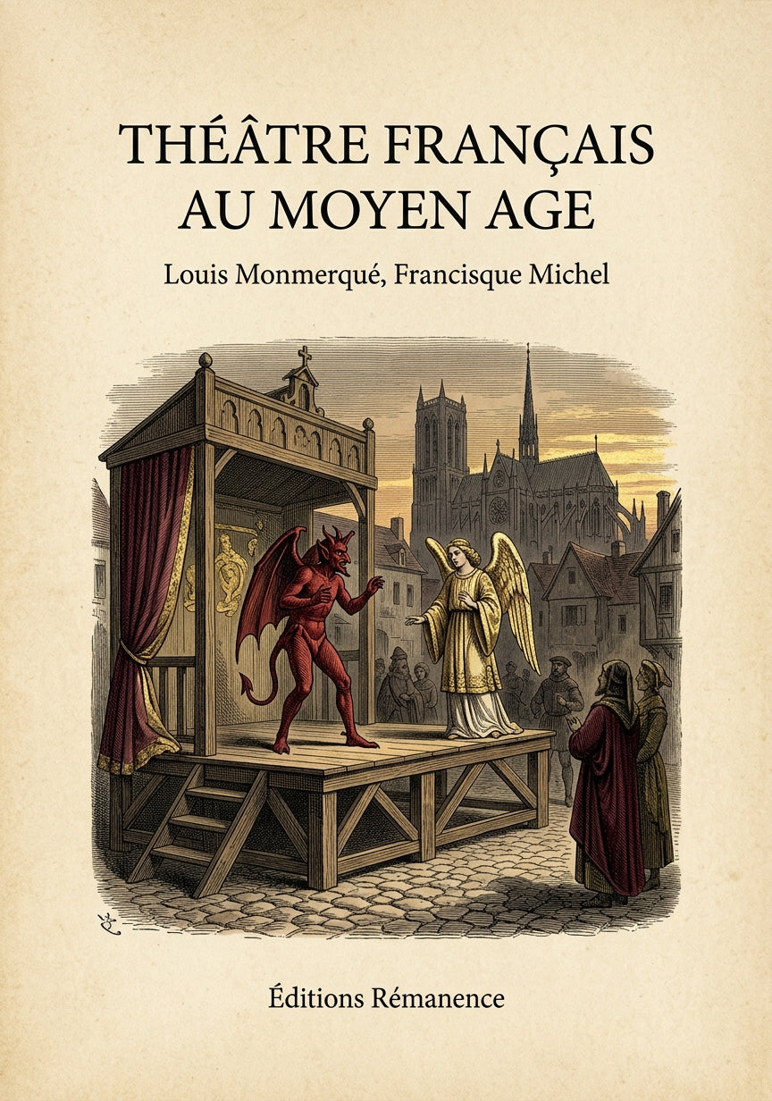 Livre Théâtre français au Moyen Age par Louis Monmerqué, Francisque Michel - Couverture - Editions Remanence