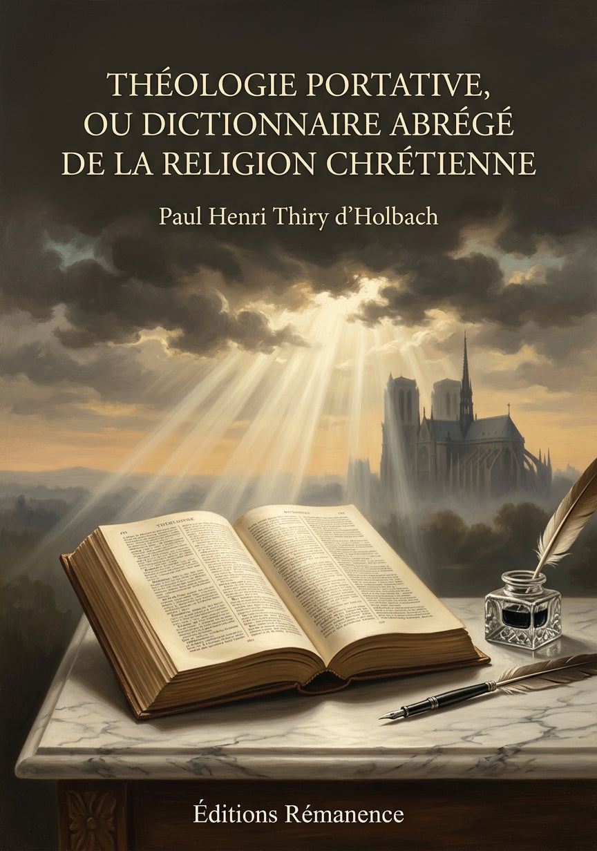 Livre Théologie portative, ou Dictionnaire abrégé de la religion chrétienne par Paul Henri Thiry d’Holbach - Couverture - Editions Remanence