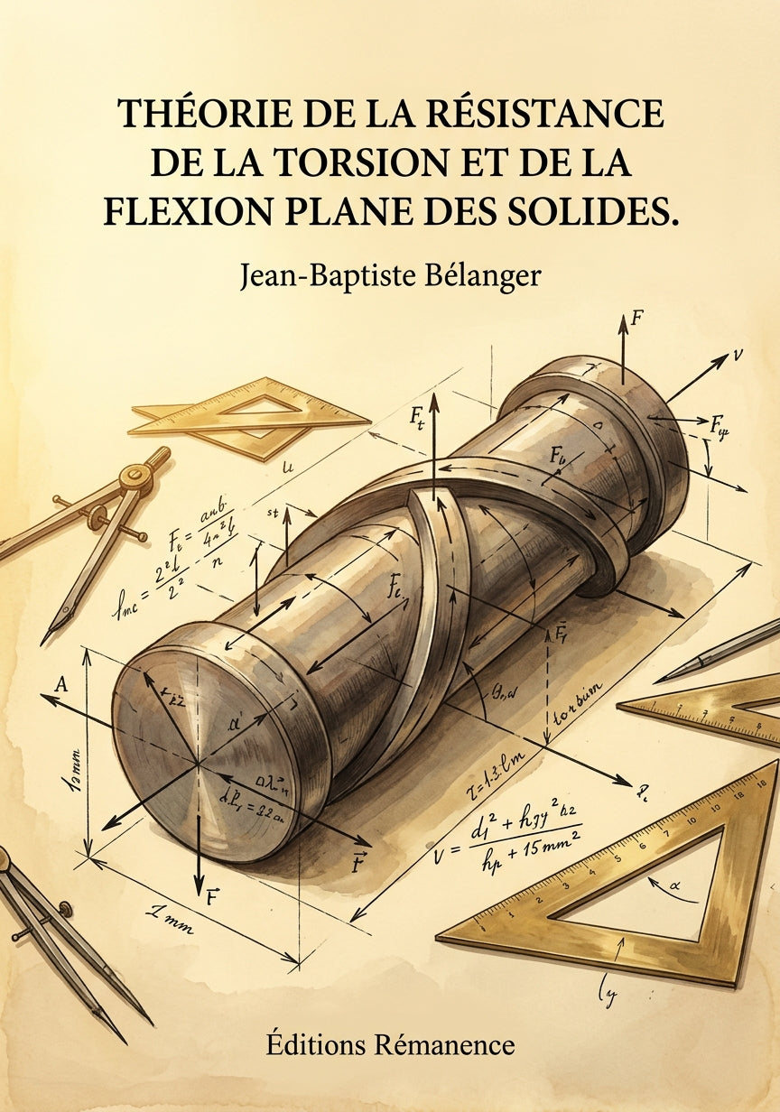 Livre Théorie de la résistance de la torsion et de la flexion plane des solides. par Jean-Baptiste Bélanger - Couverture - Editions Remanence