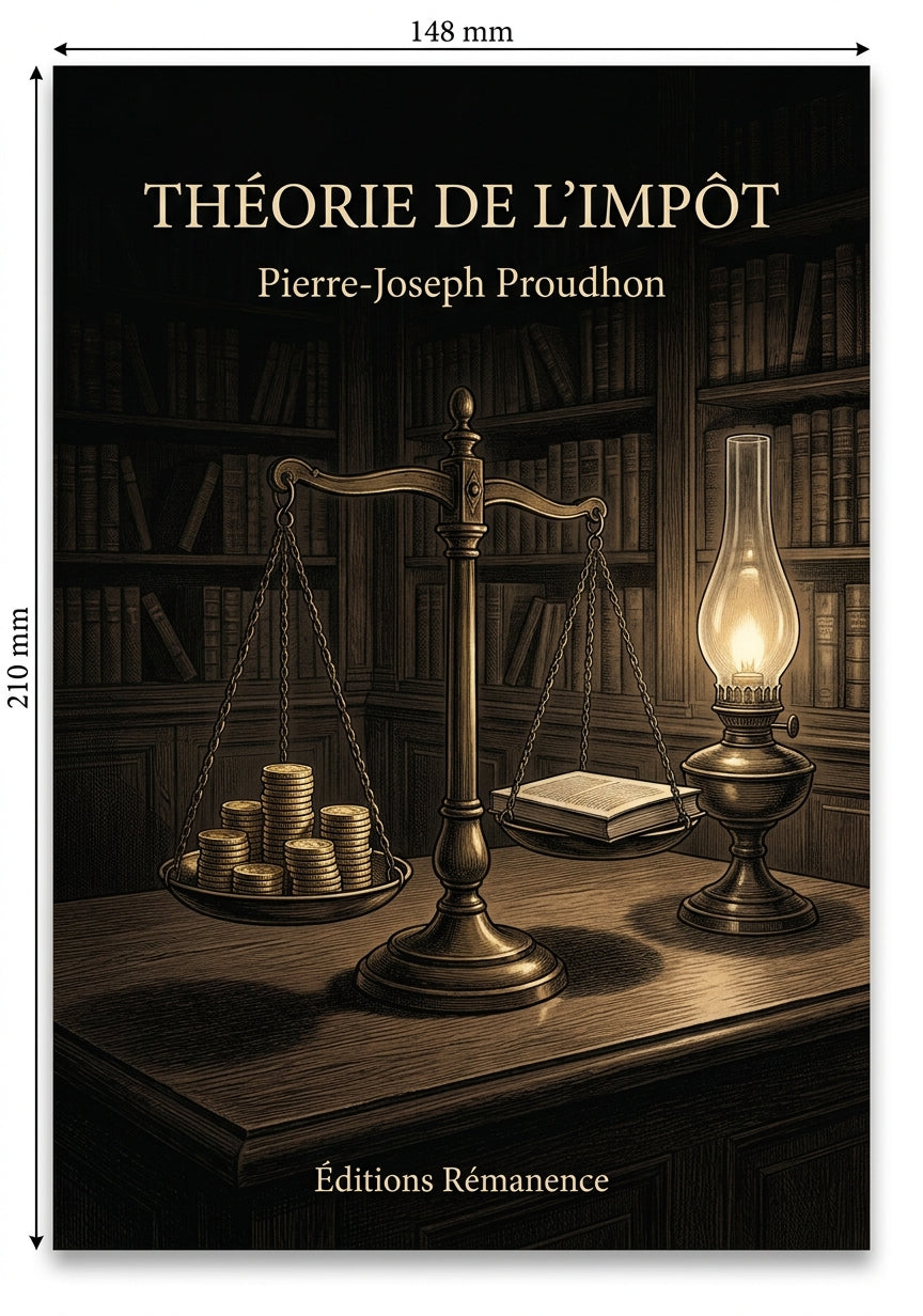 Livre Théorie de l’impôt par Pierre-Joseph Proudhon - Couverture - Editions Remanence