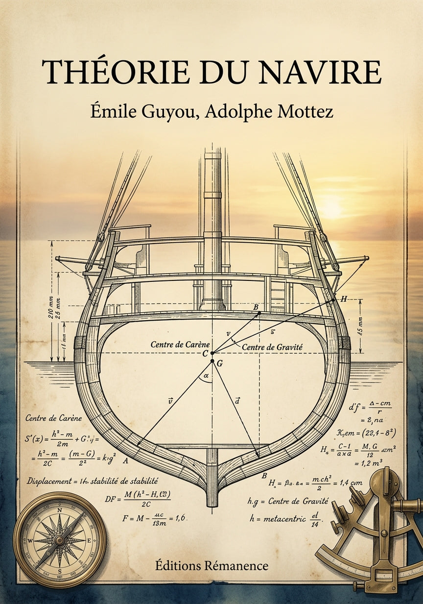 Livre Théorie du navire par Émile Guyou, Adolphe Mottez - Couverture - Editions Remanence