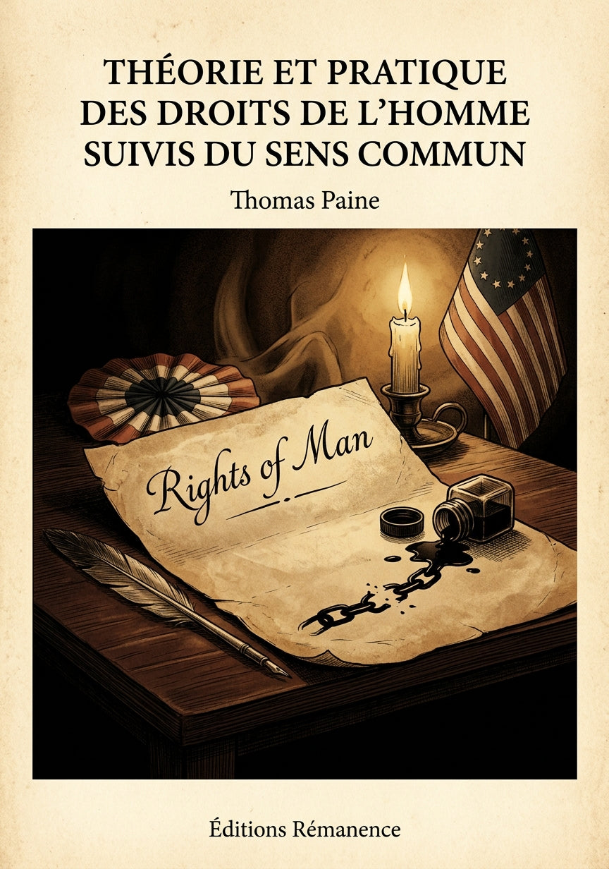 Livre Théorie et pratique des droits de l’hommesuivis du Sens commun par Thomas Paine - Couverture - Editions Remanence