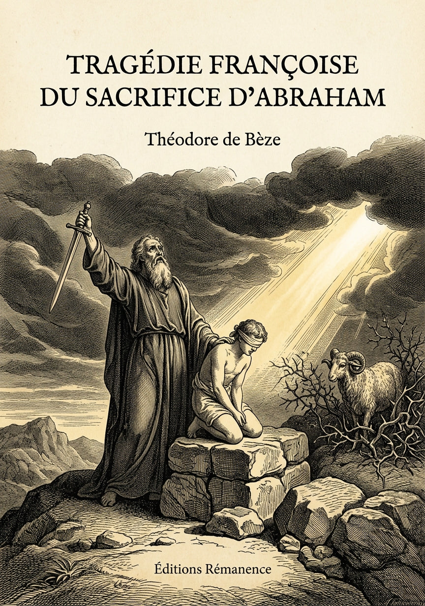 Livre Tragédie françoise du sacrifice d’Abraham par Théodore de Bèze - Couverture - Editions Remanence