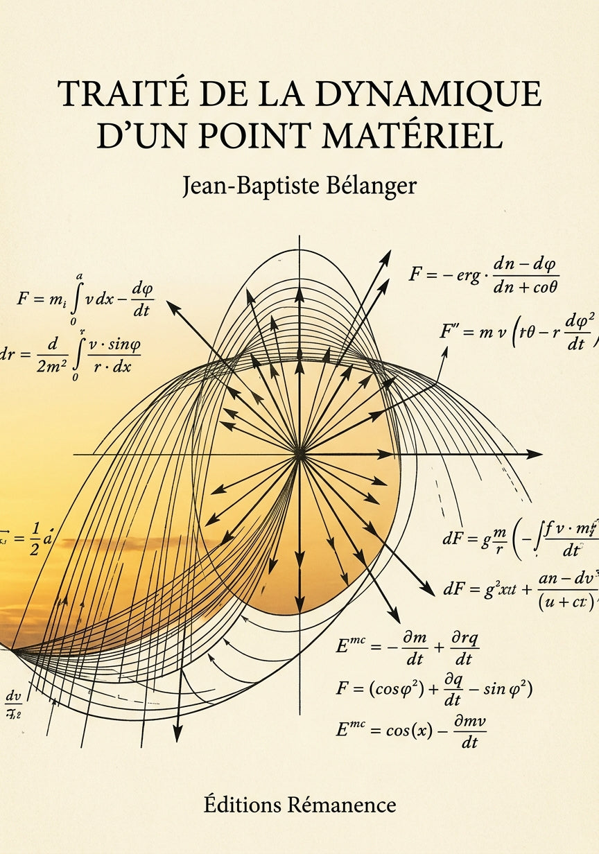 Livre Traité de la dynamique d’un point matériel par Jean-Baptiste Bélanger - Couverture - Editions Remanence