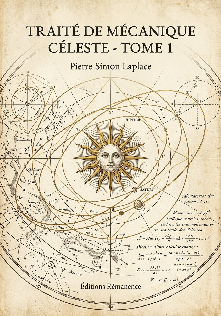 Livre Traité de mécanique céleste - Tome 1 par Pierre-Simon Laplace - Couverture - Editions Remanence
