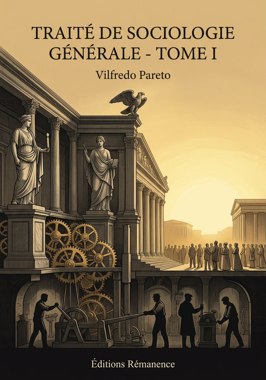 Livre Traité de sociologie générale - Tome I par Vilfredo Pareto - Couverture - Editions Remanence