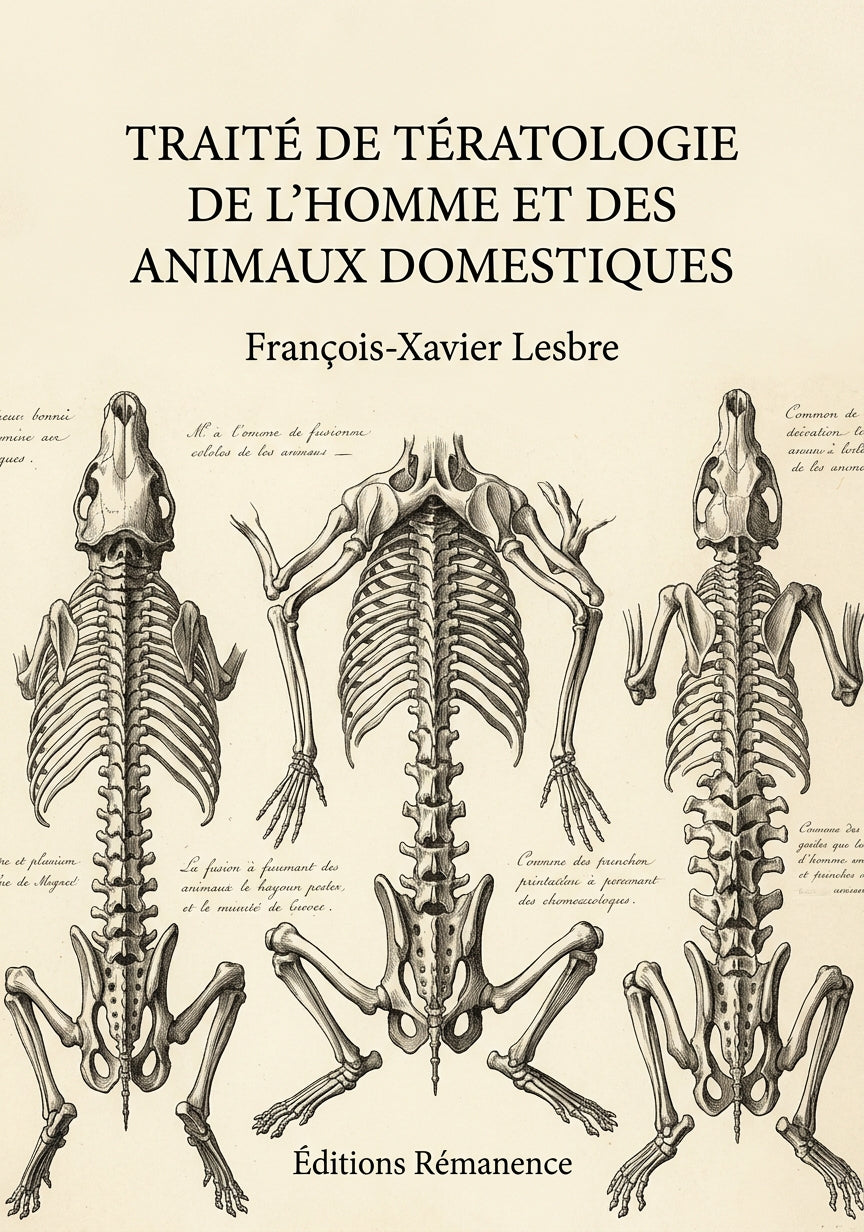 Livre Traité de tératologie de l’homme et des animaux domestiques par François-Xavier Lesbre - Couverture - Editions Remanence