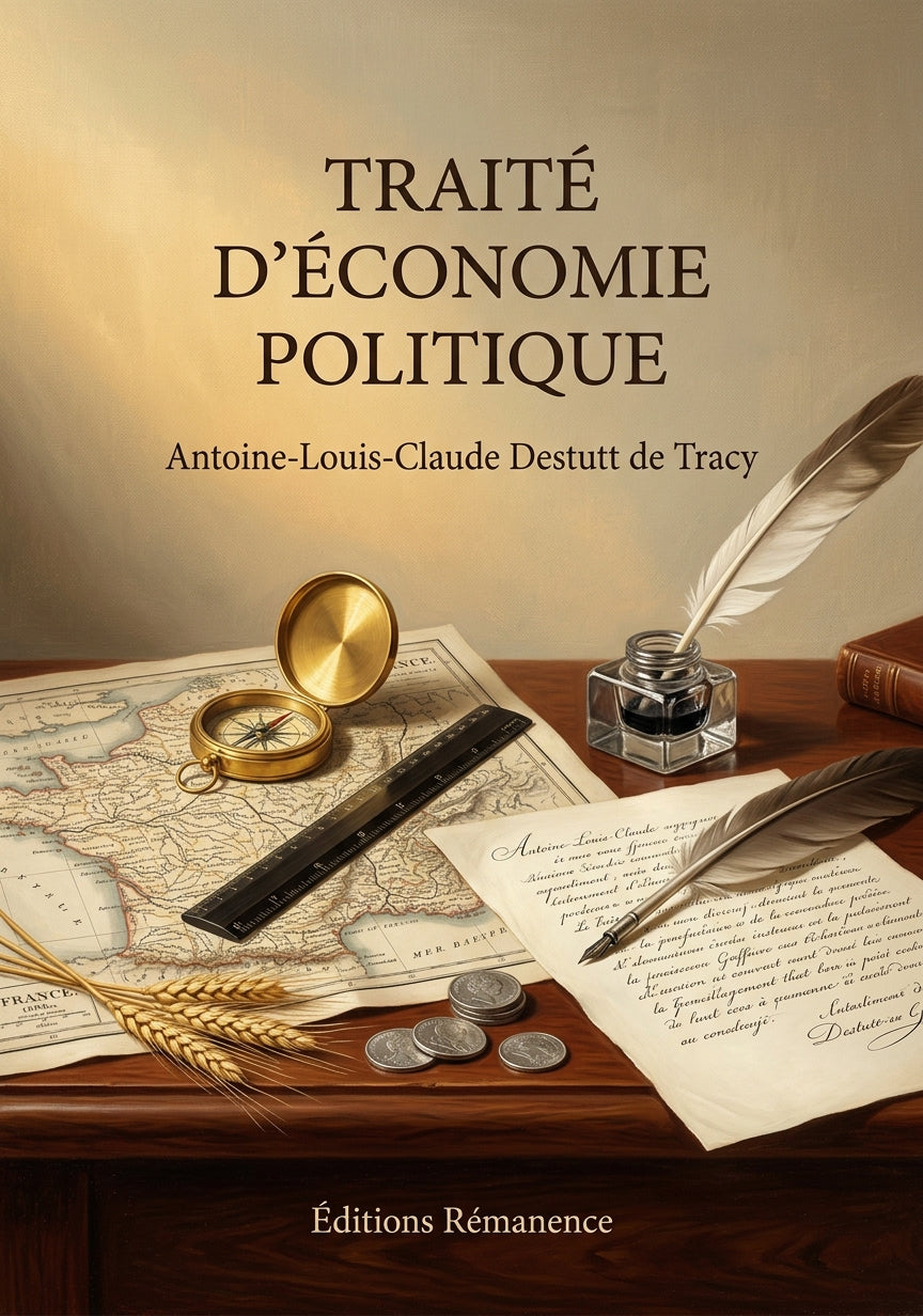 Livre Traité d’économie politique par Antoine-Louis-Claude Destutt de Tracy - Couverture - Editions Remanence