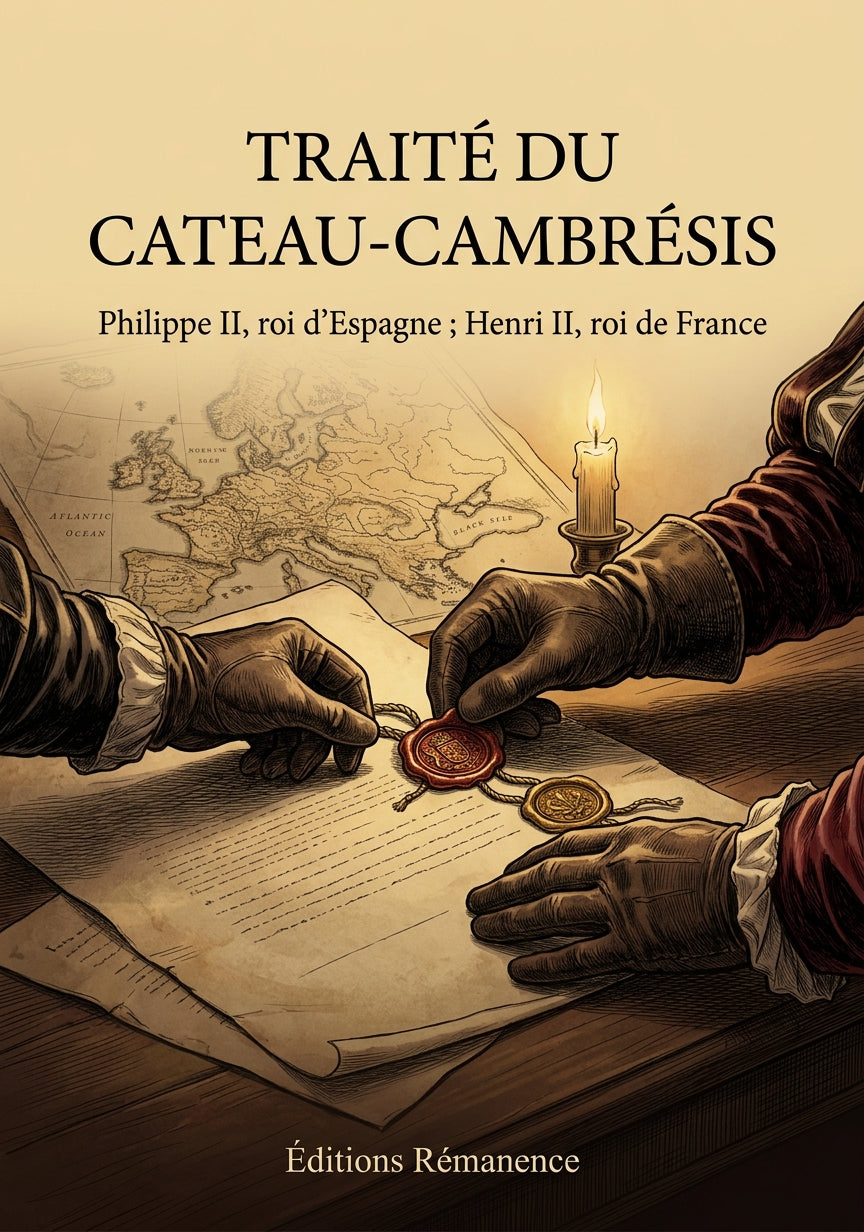 Livre Traité du Cateau-Cambresis par Philippe II, roi d’Espagne ; Henri II, roi de France - Couverture - Editions Remanence