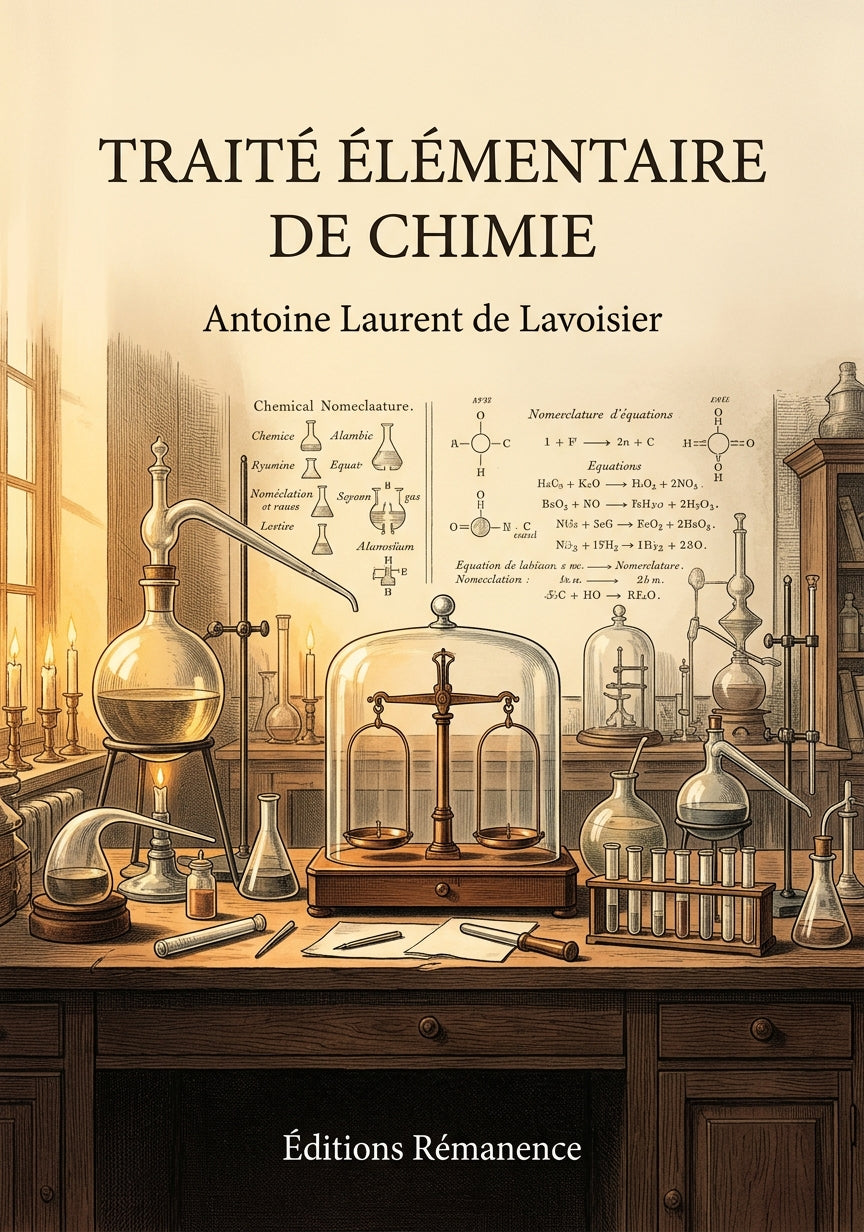 Livre Traité élémentaire de chimie par Antoine Laurent de Lavoisier - Couverture - Editions Remanence