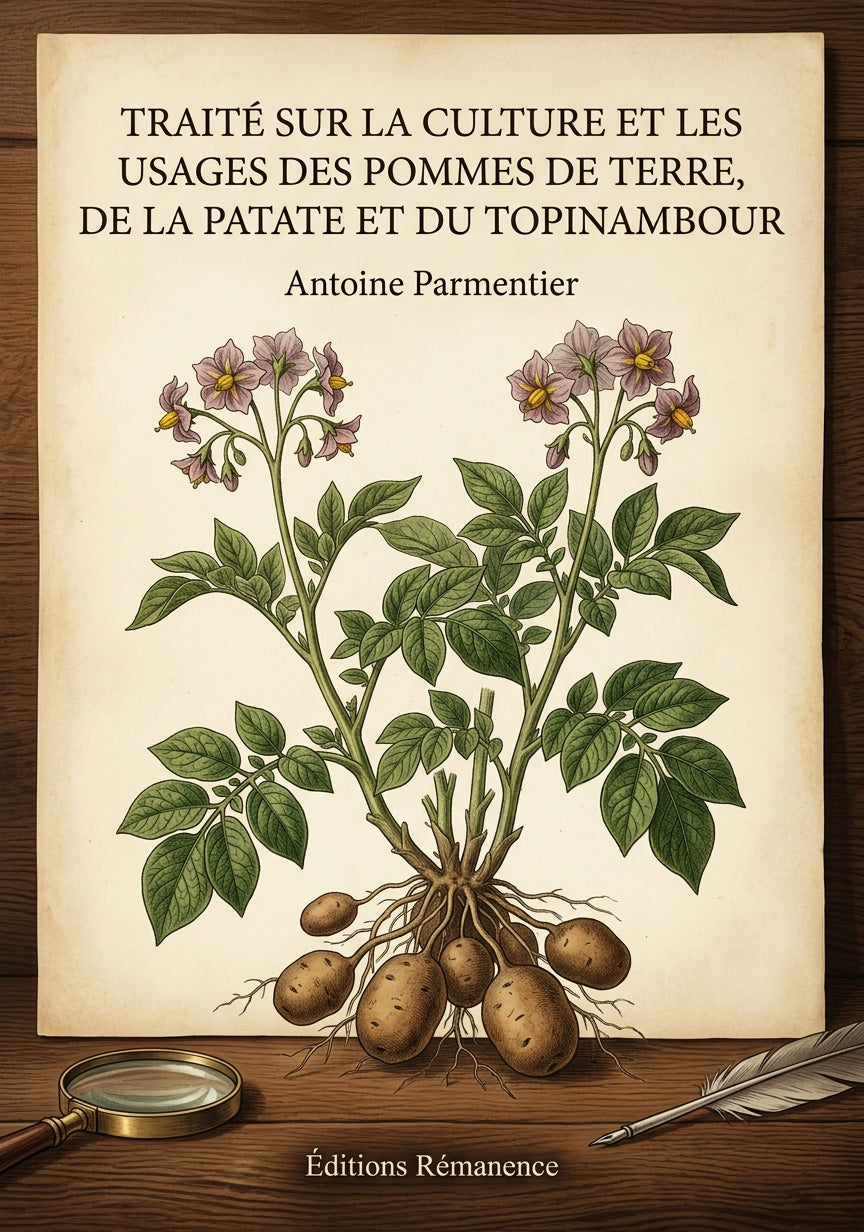 Livre Traité sur la culture et les usages des pommes de terre, de la patate et du topinambour par Antoine Parmentier - Couverture - Editions Remanence