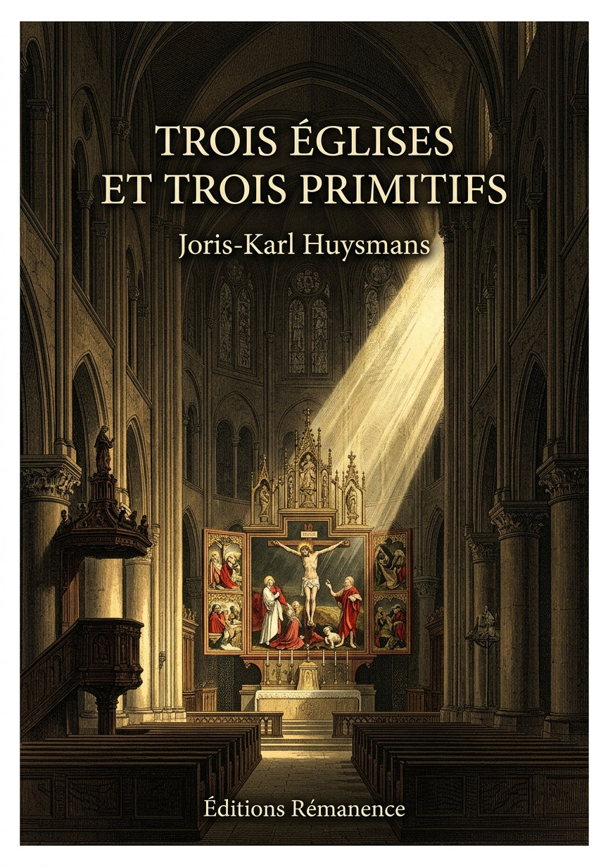Livre Trois églises et trois primitifs par Joris-Karl Huysmans - Couverture - Editions Remanence