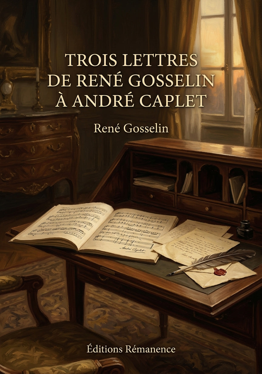 Livre Trois lettres de René Gosselin à André Caplet par René Gosselin - Couverture - Editions Remanence