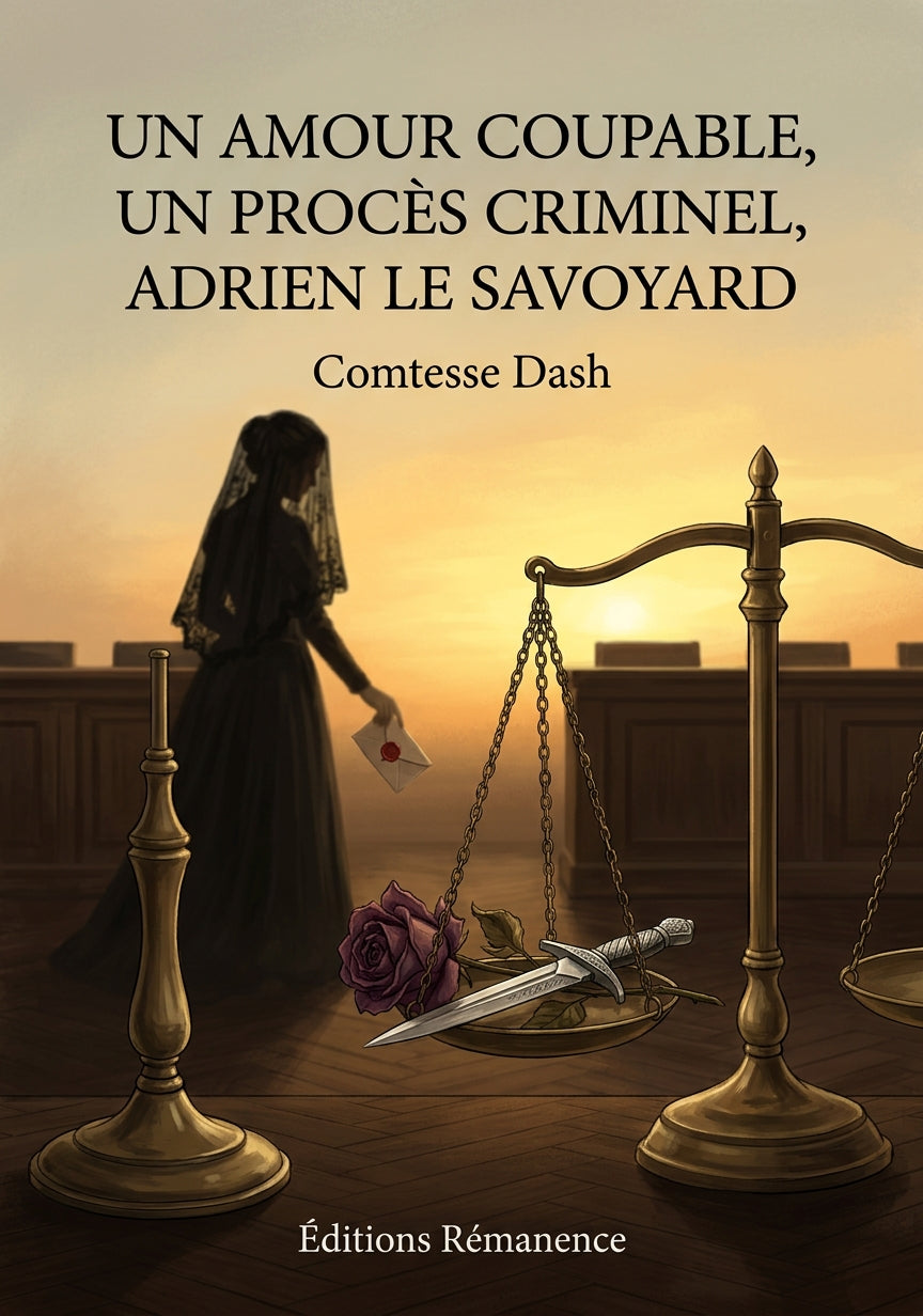 Livre Un amour coupable, Un procès criminel, Adrien le Savoyard par Comtesse Dash - Couverture - Editions Remanence