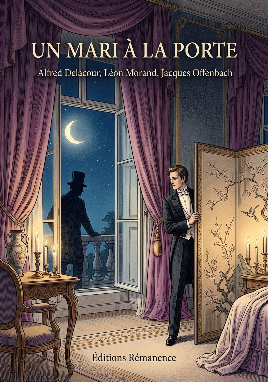 Livre Un mari à la porte par Alfred Delacour, Léon Morand, Jacques Offenbach - Couverture - Editions Remanence