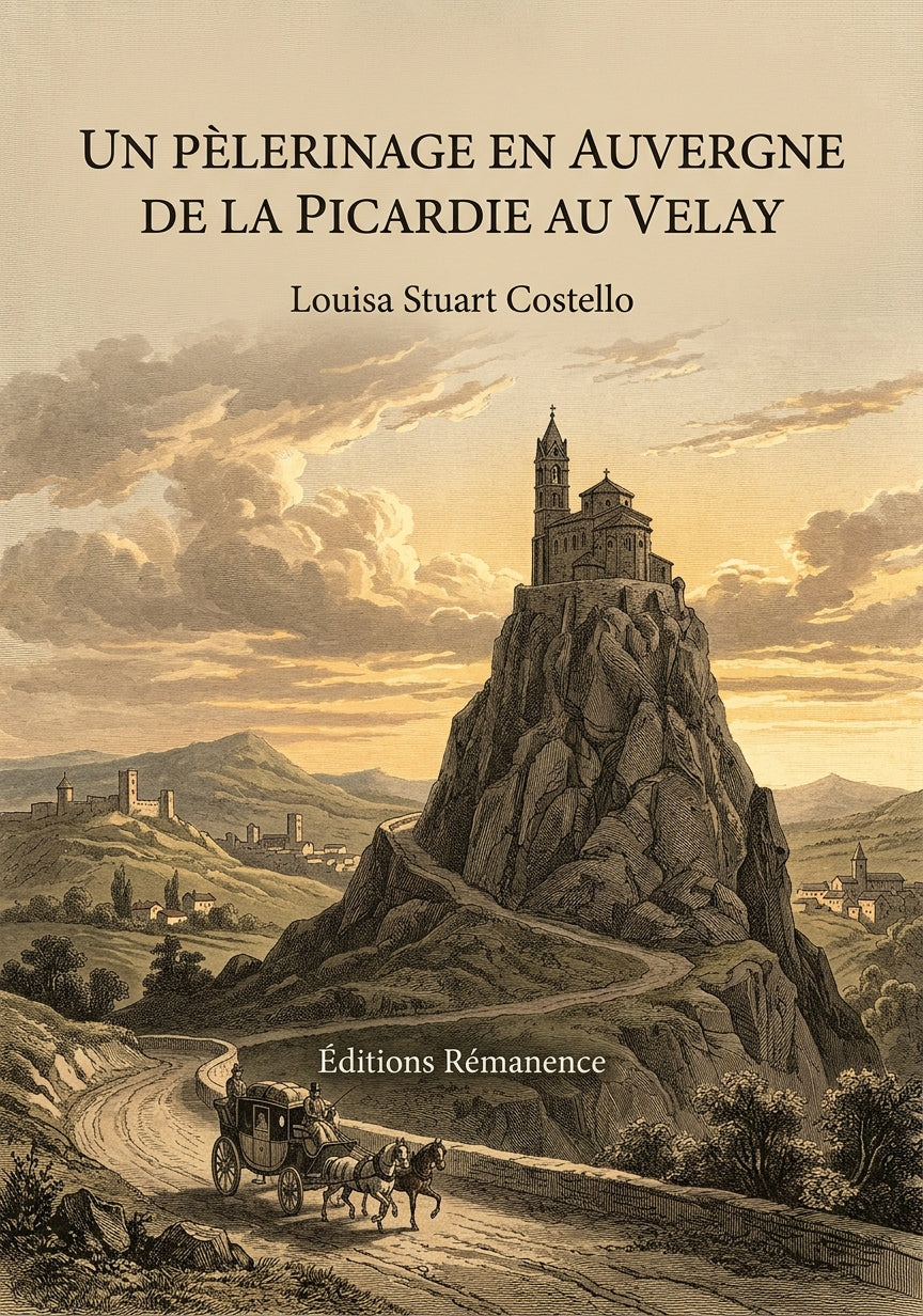 Livre Un Pèlerinage en Auvergne de la Picardie au Velay par Louisa Stuart Costello - Couverture - Editions Remanence