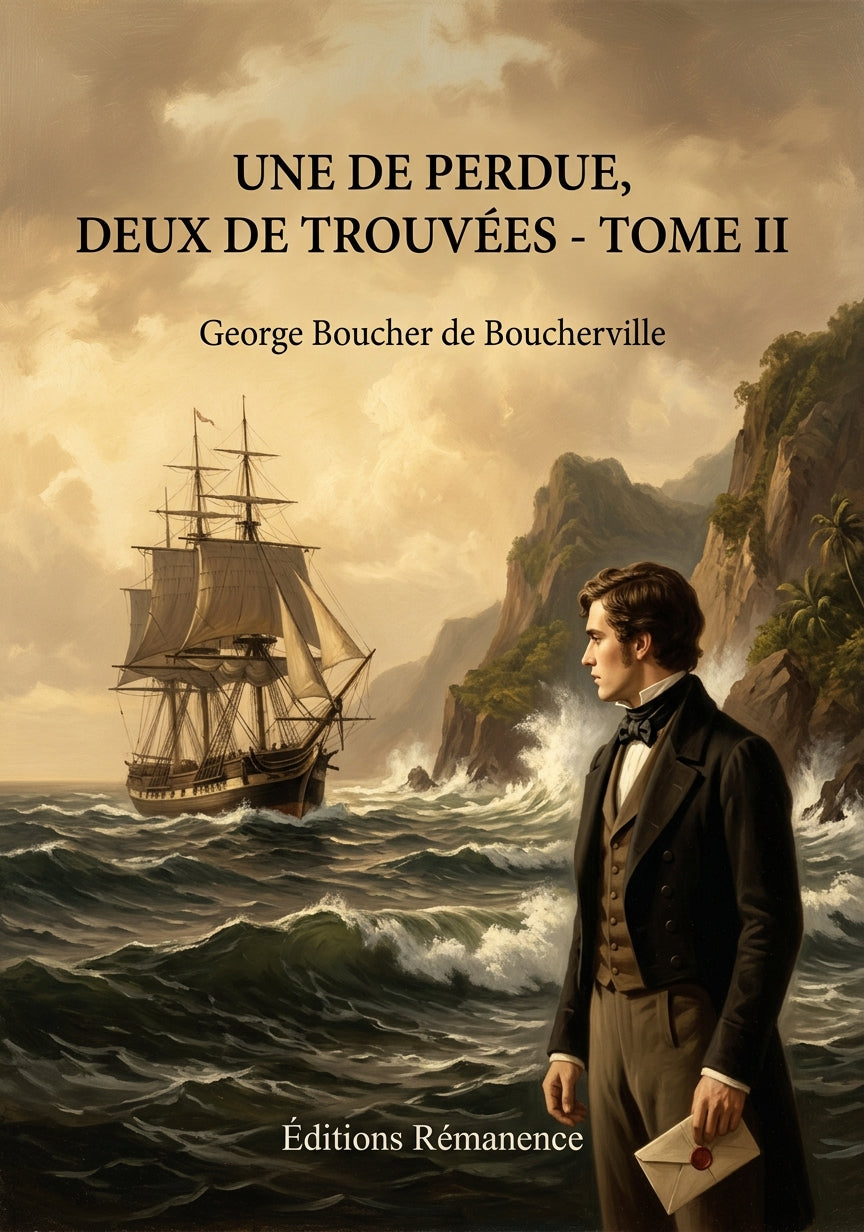 Livre Une de perdue, deux de trouvées - Tome II par George Boucher de Boucherville - Couverture - Editions Remanence