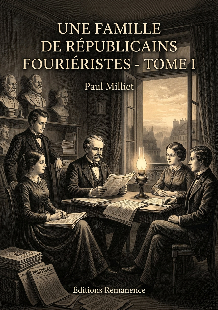 Livre Une famille de républicains fouriéristes - Tome I par Paul Milliet - Couverture - Editions Remanence