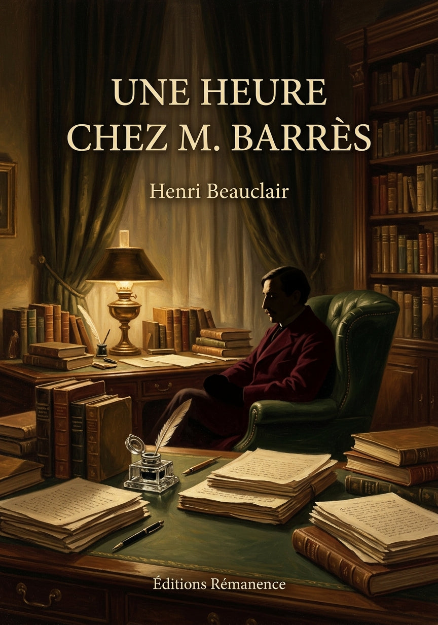 Livre Une heure chez M. Barrès par Henri Beauclair - Couverture - Editions Remanence