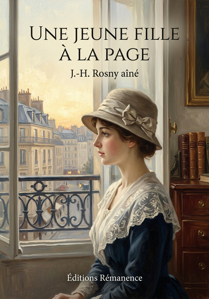 Livre Une jeune fille à la page par J.-H. Rosny aîné - Couverture - Editions Remanence