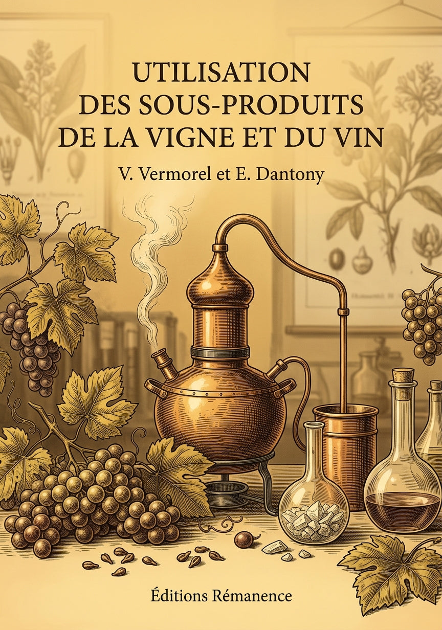 Livre Utilisation des sous-produits de la vigne et du vin par V. Vermorel et E. Dantony - Couverture - Editions Remanence