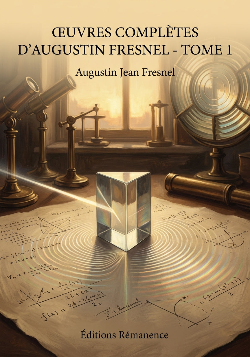 Livre Œuvres complètes d'Augustin Fresnel - Tome 3 par Augustin Jean Fresnel - Couverture - Editions Remanence