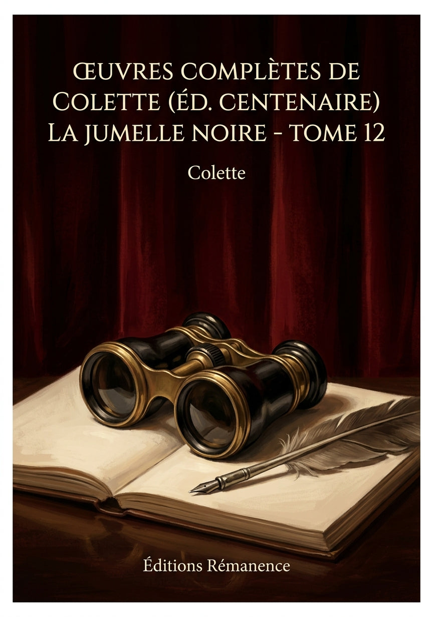 Livre Œuvres complètes de Colette (éd. Centenaire) La Jumelle noire - Tome 12 par Colette - Couverture - Editions Remanence