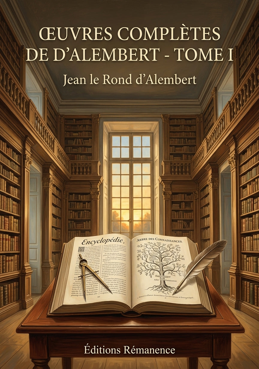 Livre Œuvres complètes de D’Alembert - Tome I par Jean le Rond d’Alembert - Couverture - Editions Remanence