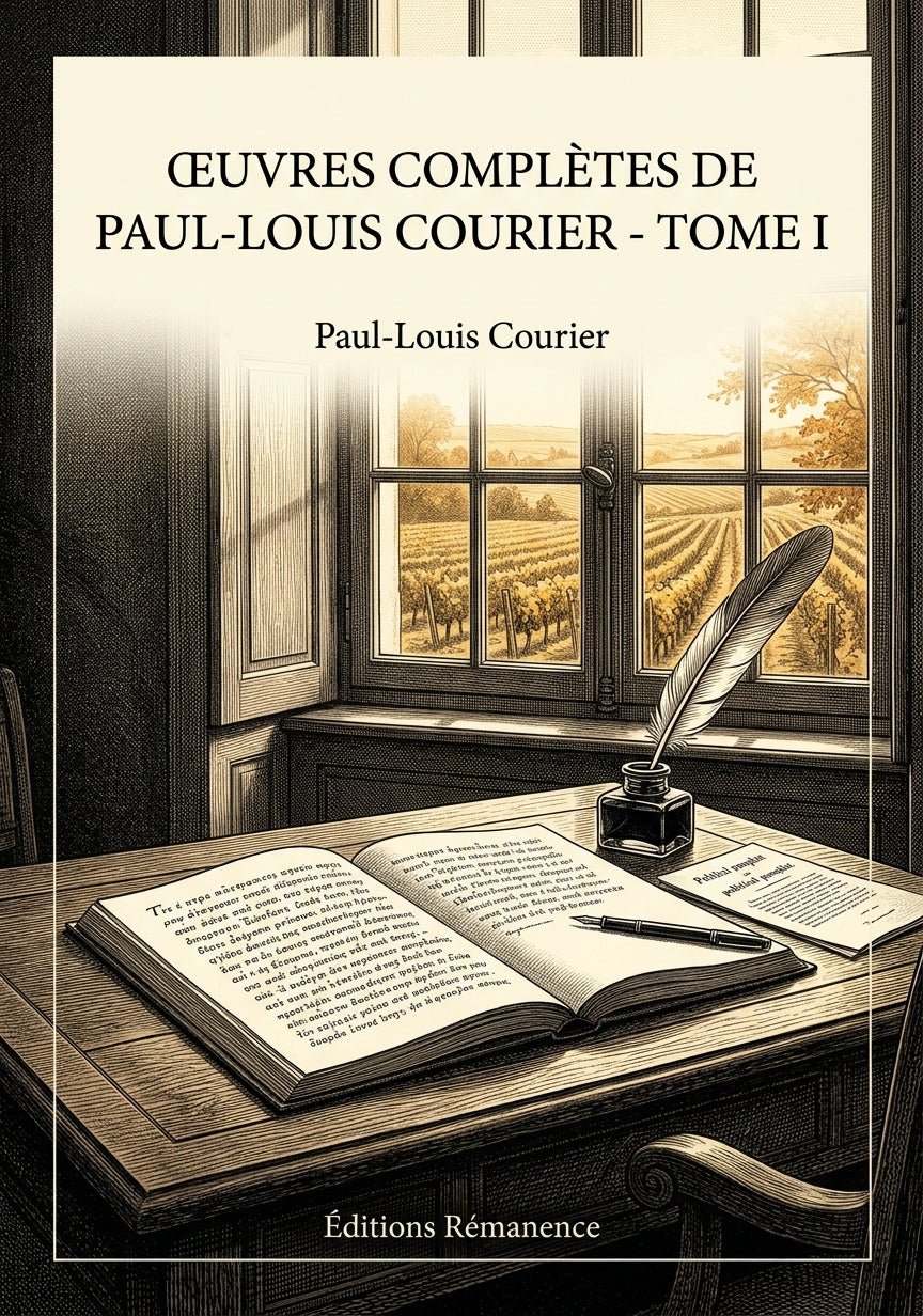 Livre Œuvres complètes de Paul-Louis Courier - Tome I par Paul-Louis Courier - Couverture - Editions Remanence