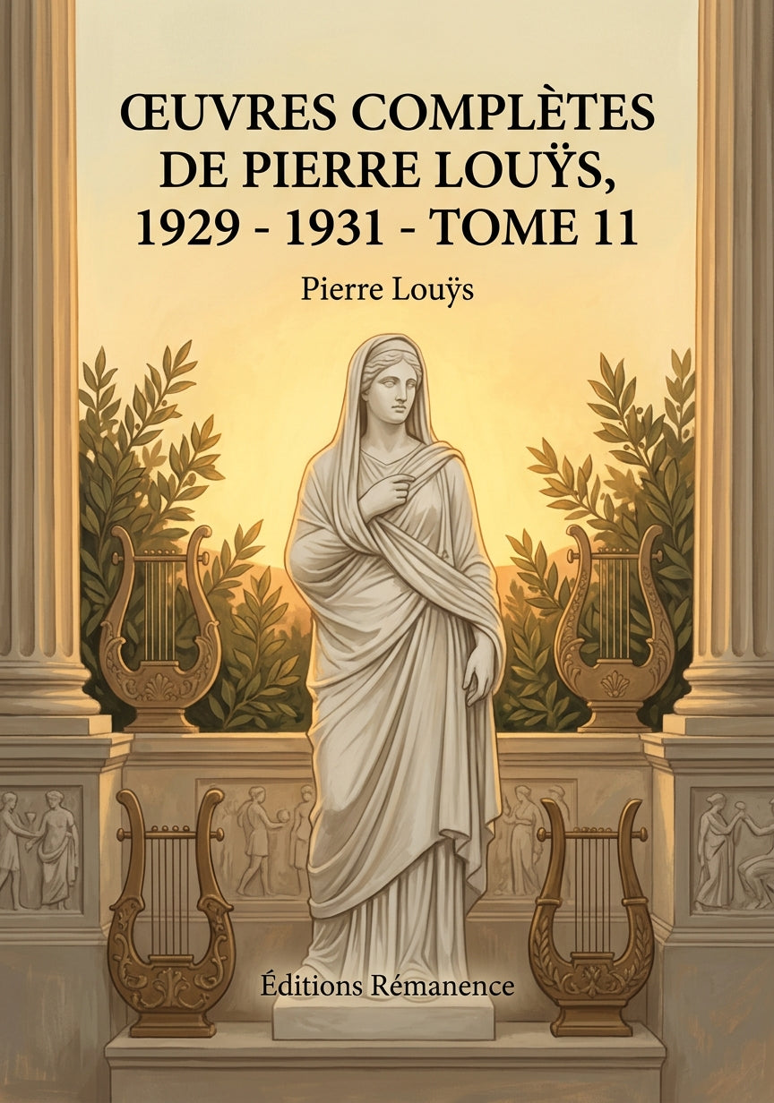 Livre Œuvres complètes de Pierre Louÿs, 1929 - 1931 - Tome 11 par Pierre Louÿs - Couverture - Editions Remanence