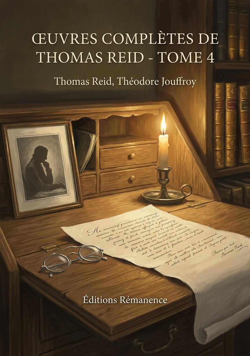 Livre Œuvres complètes de Thomas Reid - Tome 4 par Thomas Reid, Théodore Jouffroy - Couverture - Editions Remanence