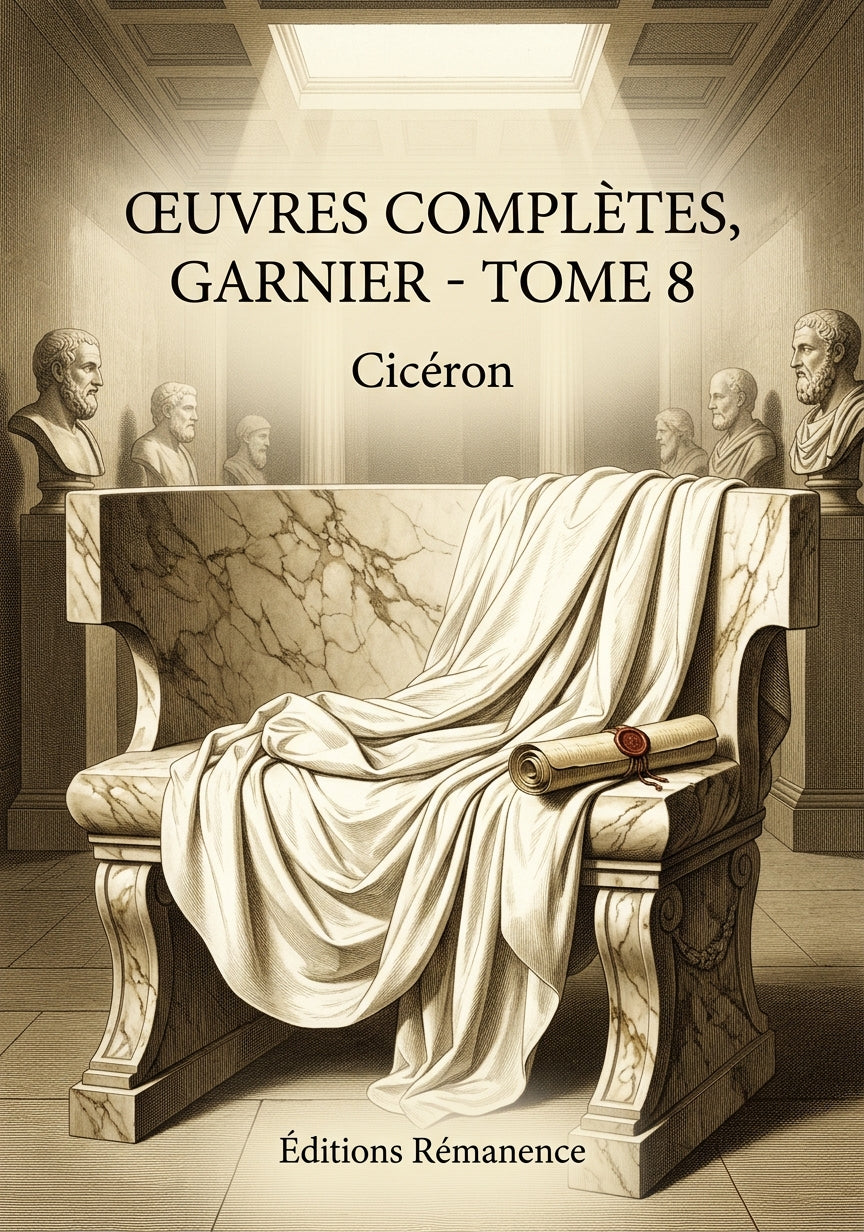 Livre Œuvres complètes, Garnier - Tome 8 par Cicéron - Couverture - Editions Remanence