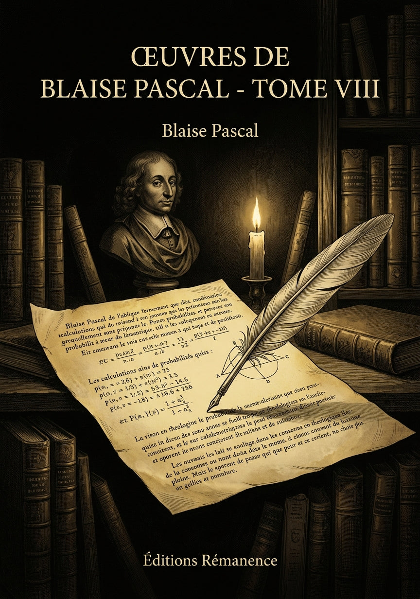 Livre Œuvres de Blaise Pascal - Tome VIII par Blaise Pascal - Couverture - Editions Remanence