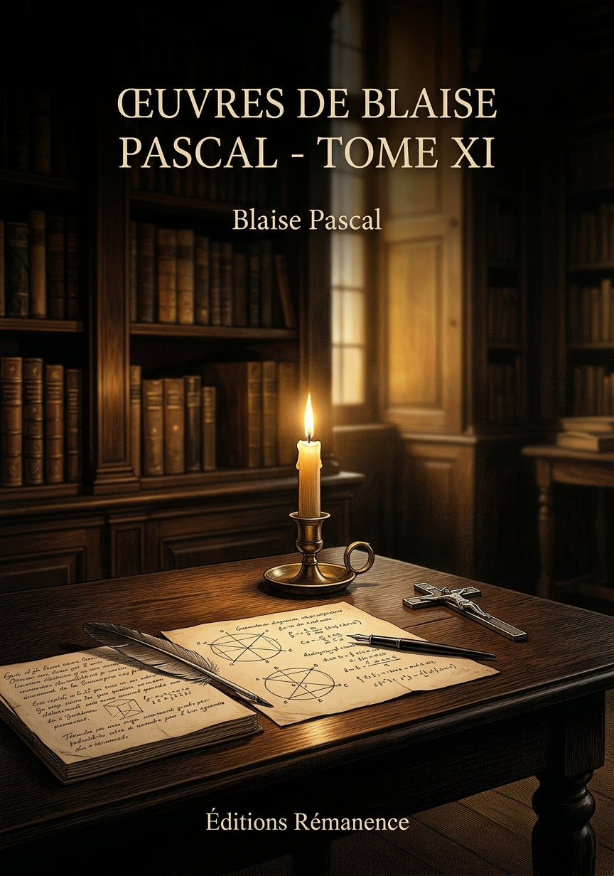 Livre Œuvres de Blaise Pascal - Tome XI par Blaise Pascal - Couverture - Editions Remanence
