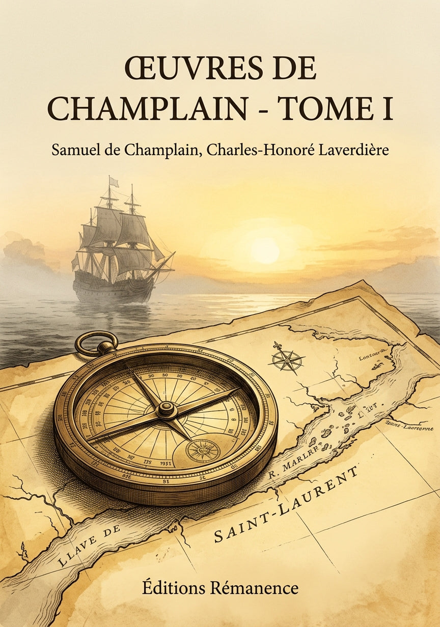 Livre Œuvres de Champlain - Tome I par Samuel de Champlain, Charles-Honoré Laverdière - Couverture - Editions Remanence