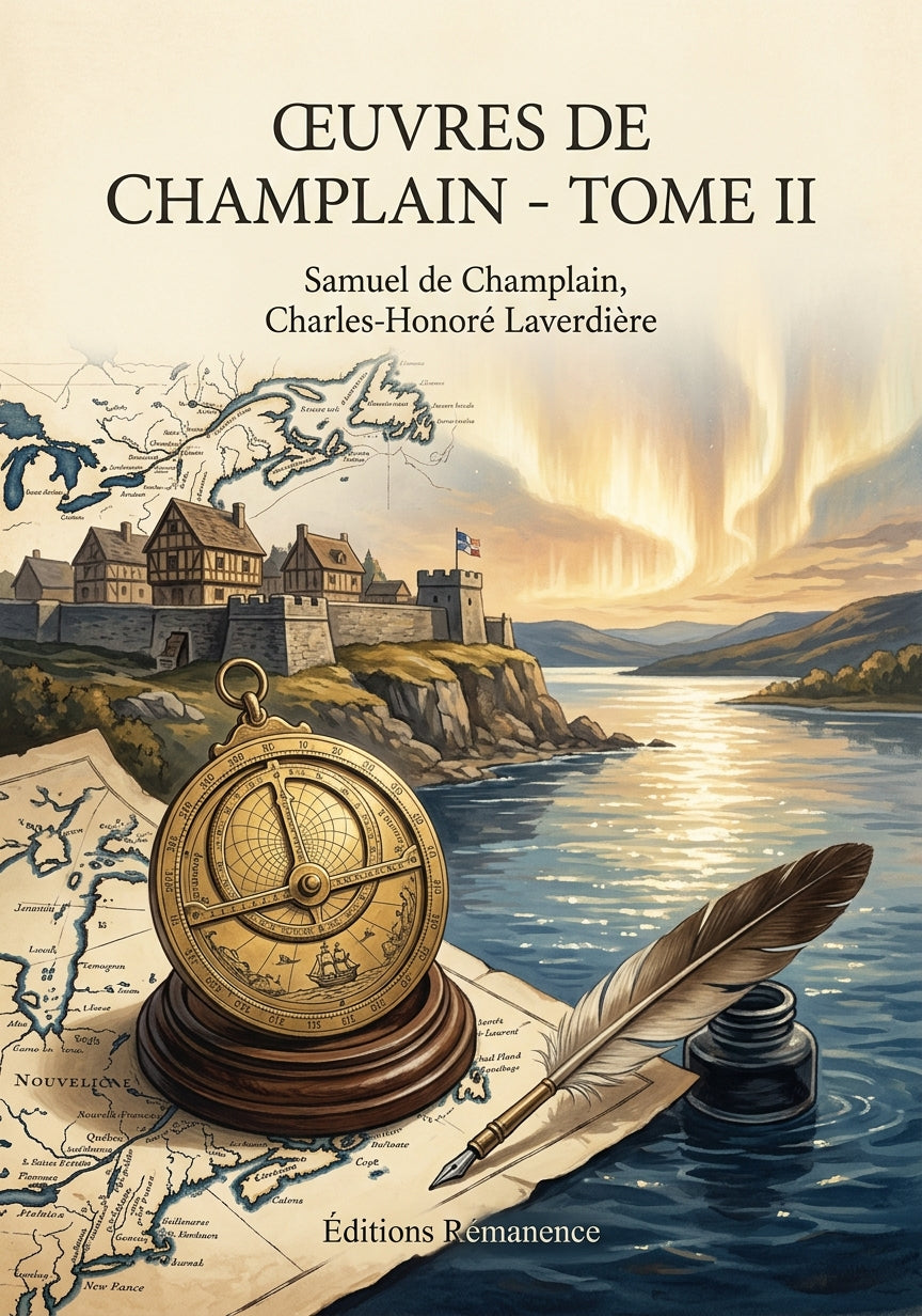 Livre Œuvres de Champlain - Tome II par Samuel de Champlain, Charles-Honoré Laverdière - Couverture - Editions Remanence