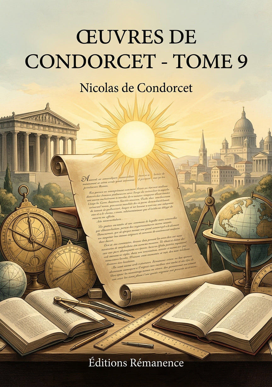 Livre Œuvres de Condorcet - Tome 9 par Nicolas de Condorcet - Couverture - Editions Remanence