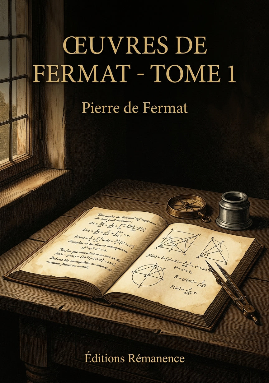Livre Œuvres de Fermat - Tome 1 par Pierre de Fermat - Couverture - Editions Remanence
