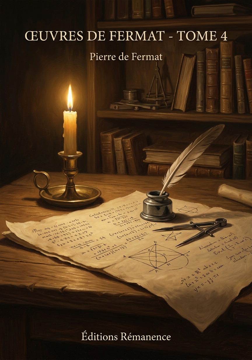 Livre Œuvres de Fermat - Tome 4 par Pierre de Fermat - Couverture - Editions Remanence