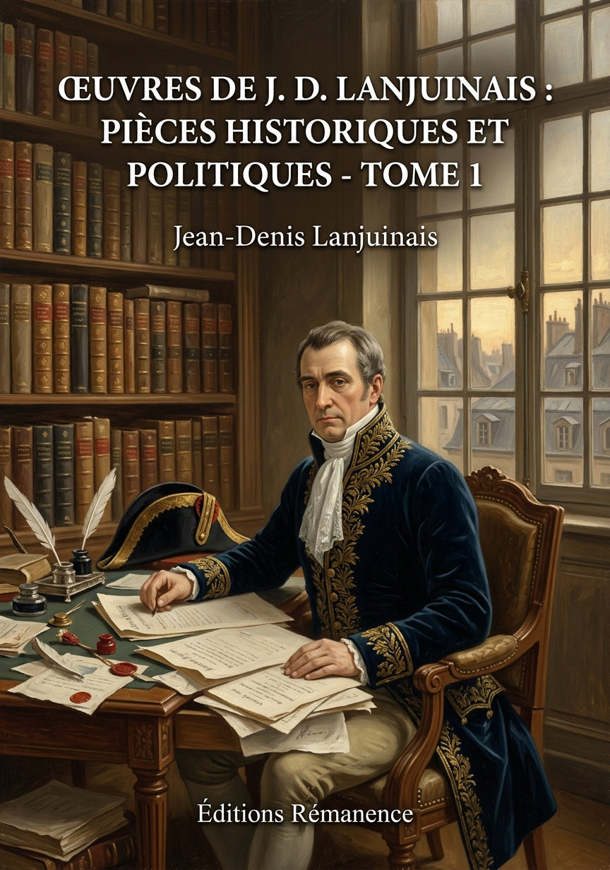 Livre Œuvres de J. D. Lanjuinais : Pièces historiques et politiques - Tome 1 par Jean-Denis Lanjuinais - Couverture - Editions Remanence
