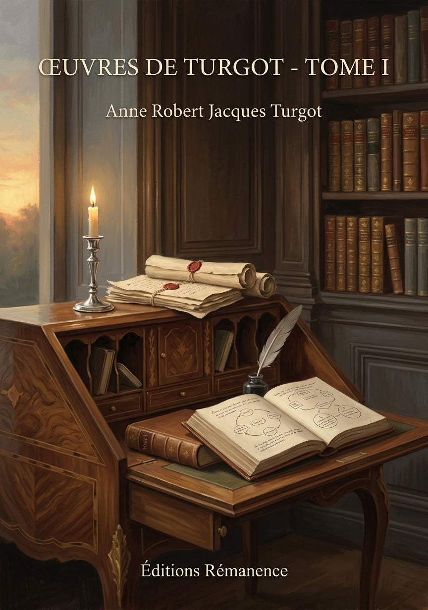 Livre Œuvres de Turgot - Tome I par Anne Robert Jacques Turgot - Couverture - Editions Remanence