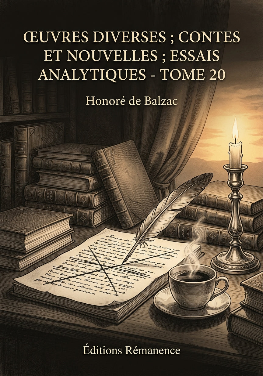 Livre Œuvres diverses ; Contes et nouvelles ; Essais analytiques - Tome 20 par Honoré de Balzac - Couverture - Editions Remanence