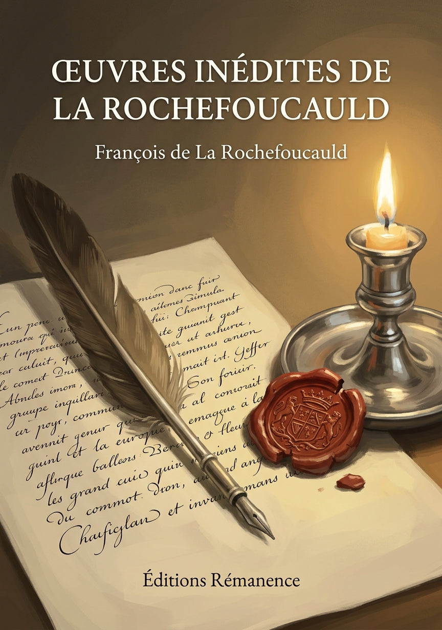 Livre Œuvres inédites de La Rochefoucauld par François de La Rochefoucauld - Couverture - Editions Remanence