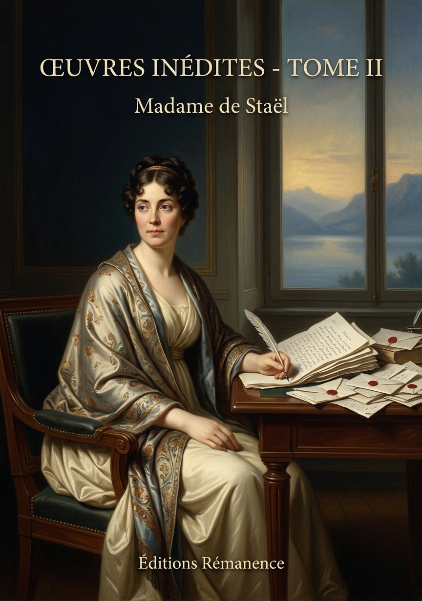 Livre Œuvres inédites - Tome II par Madame de Staël - Couverture - Editions Remanence