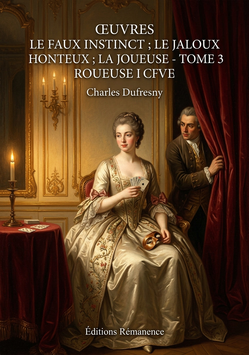 Livre Œuvres Le Faux instinct ; Le Jaloux honteux ; La Joueuse - Tome 3 par Charles Dufresny - Couverture - Editions Remanence