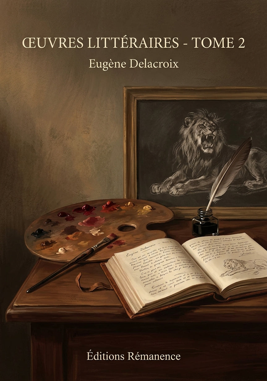 Livre Œuvres littéraires - Tome 2 par Eugène Delacroix - Couverture - Editions Remanence